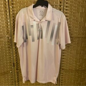 Oakley pink grey polo size large